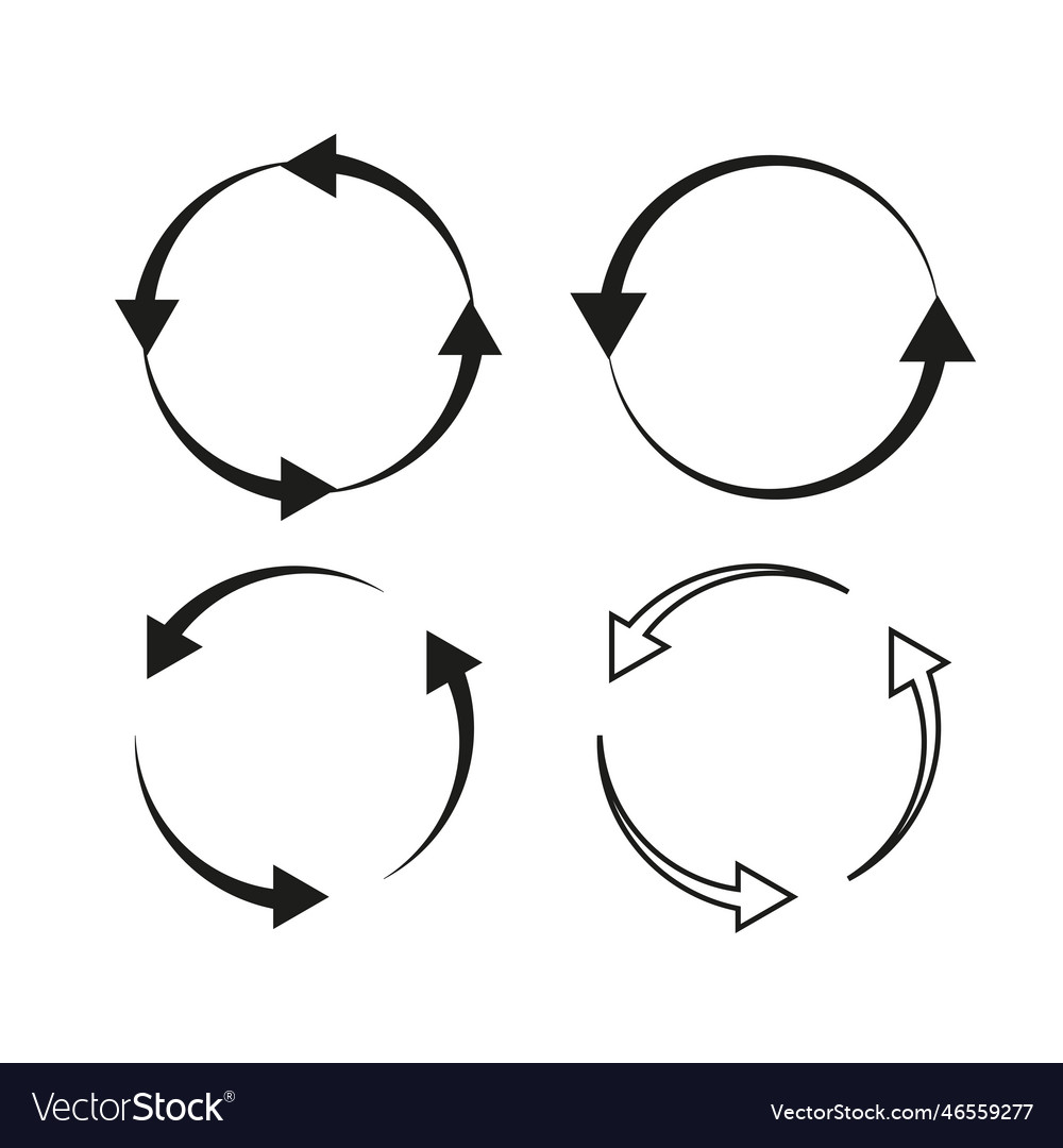 Circular arrows for concept design reload symbol vector image Circular arrows for concept design reload symbol