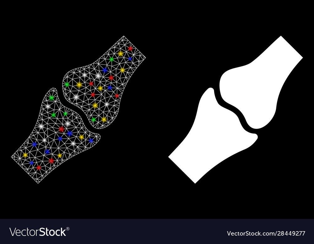 Flare mesh network bone joint icon with