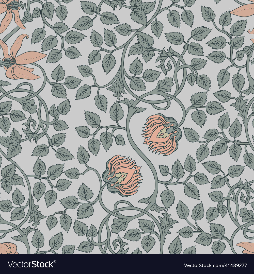 Floral vintage seamless pattern for retro