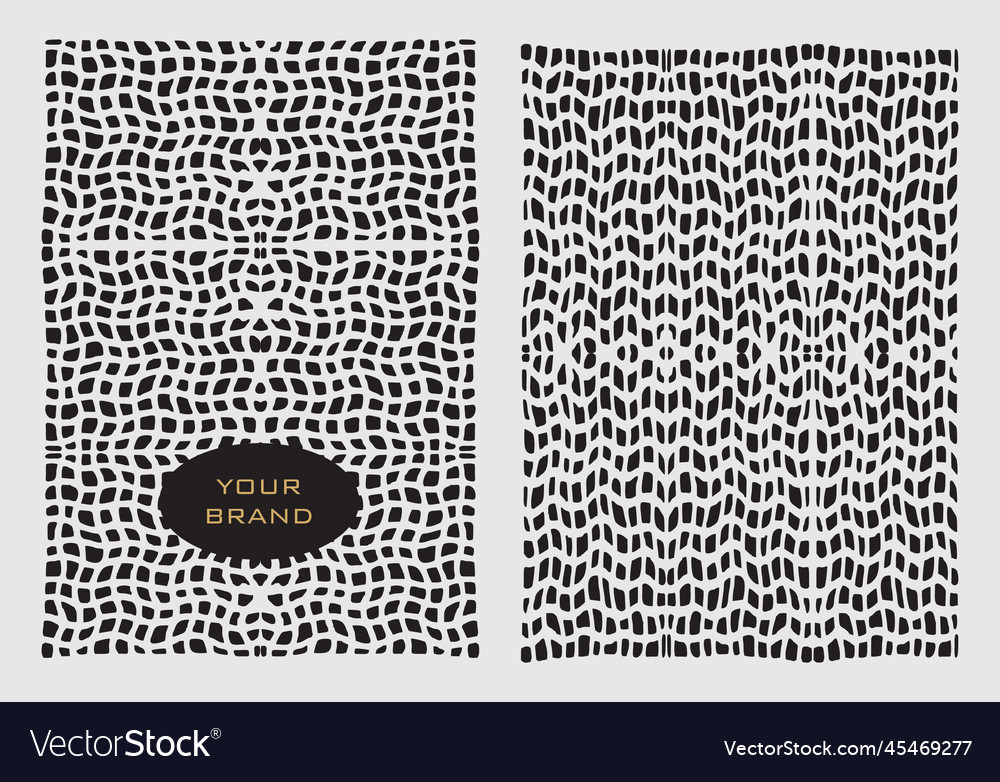 Hand drawn curved line array pattern set vector image Hand drawn curved line array pattern set