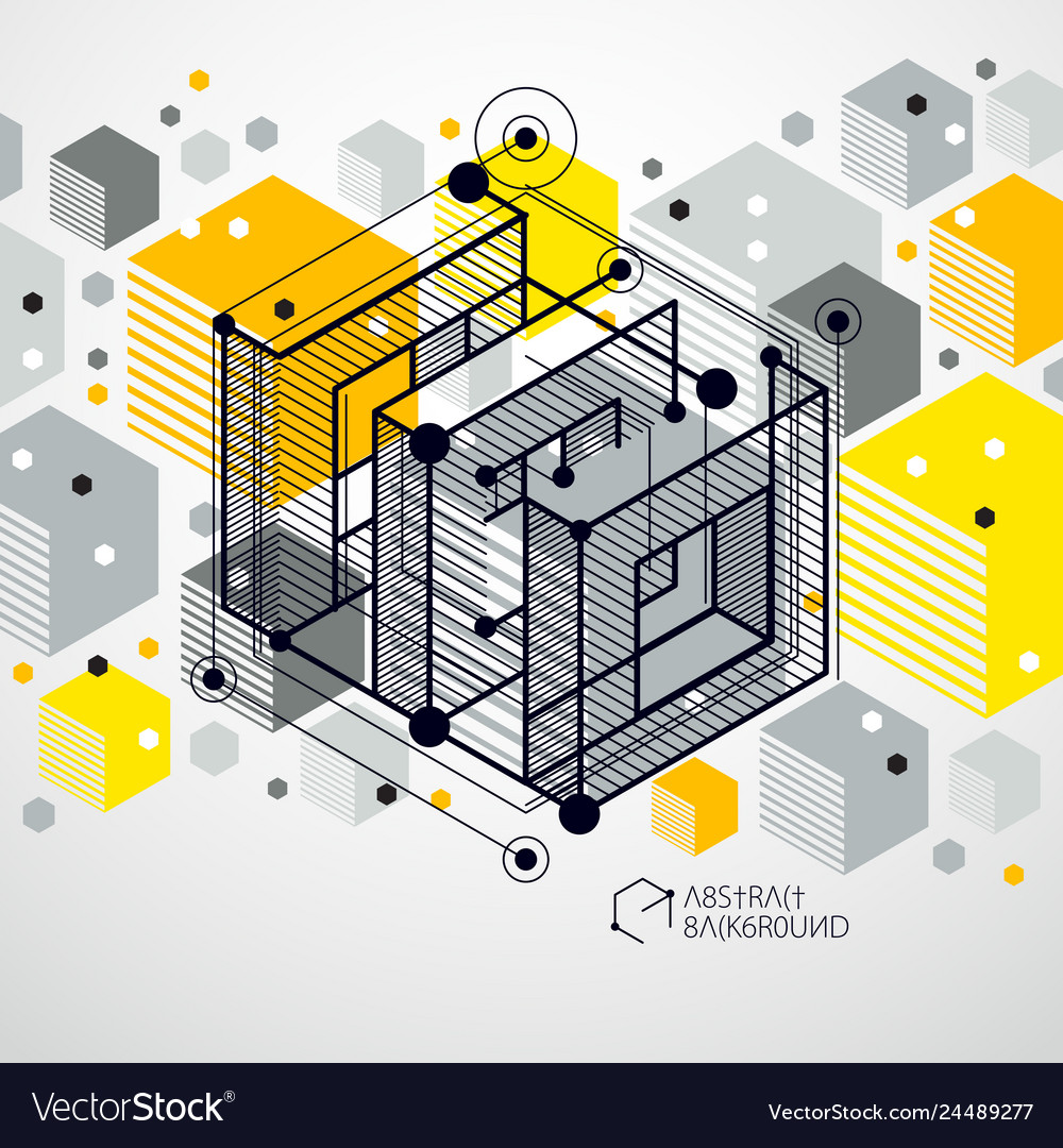 Isometric abstract yellow background with linear vector image Isometric abstract yellow background with linear