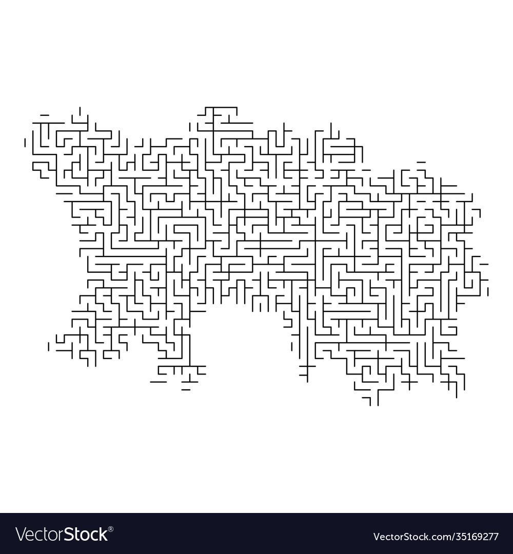 Jersey map from black pattern maze grid Vector Image Jersey map from black pattern maze grid