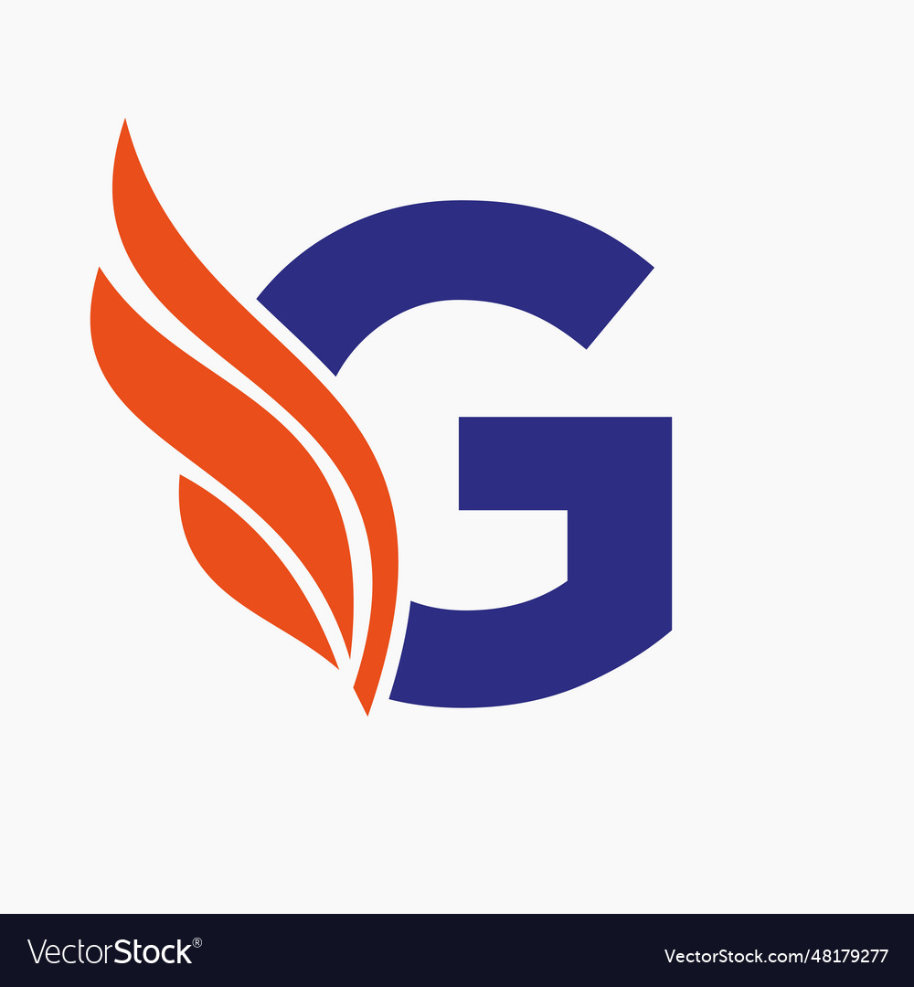 Letter g wing logo design for freight