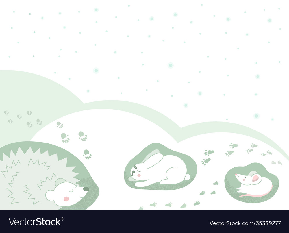 Lovely animals under snow