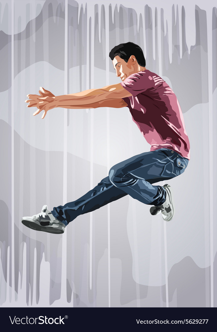 Man Jumping in Motion