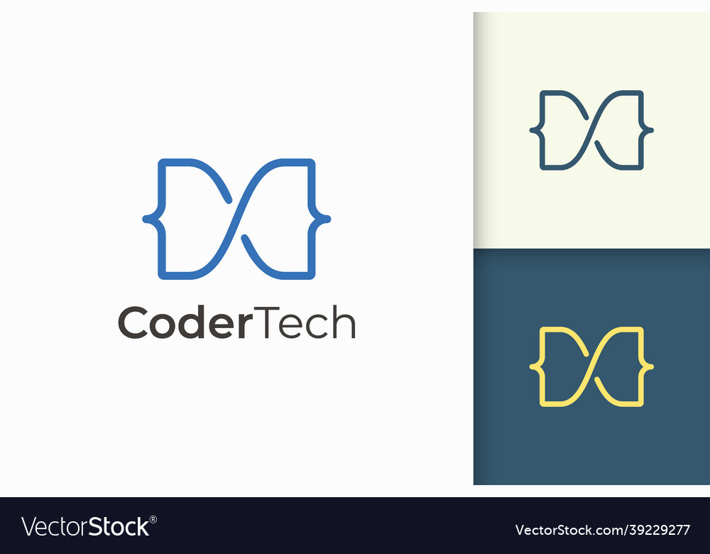 Programmer or developer logo in simple and modern vector image Programmer or developer logo in simple and modern