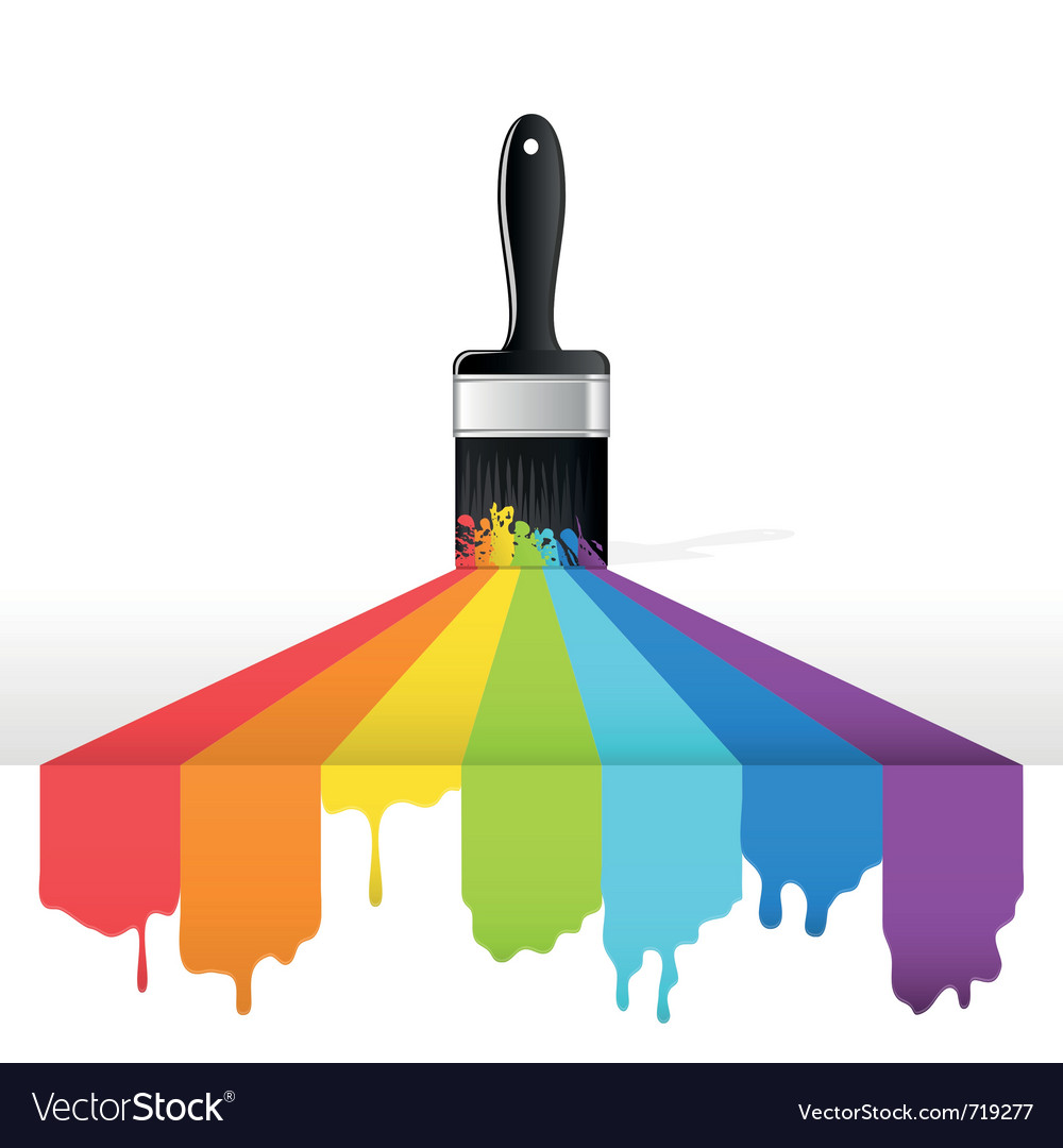 Rainbow brush Royalty Free Vector Image - VectorStock