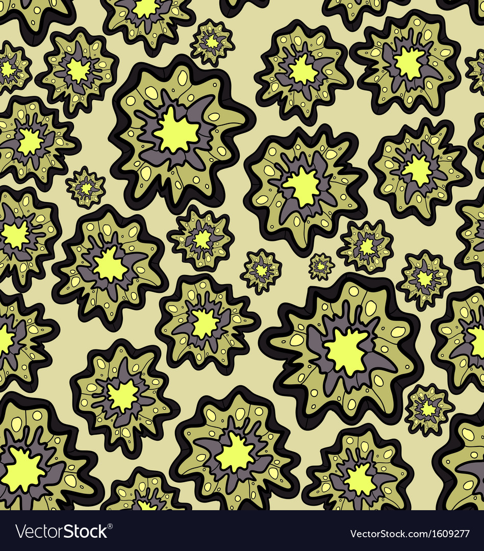 Seamless pattern of blob flowers