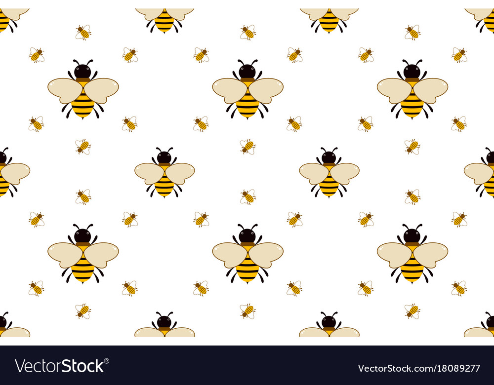 Seamless pattern with bees