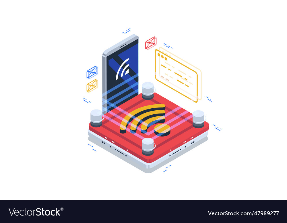 Secure access to wi-fi networks connect public vector image Secure access to wi-fi networks connect public