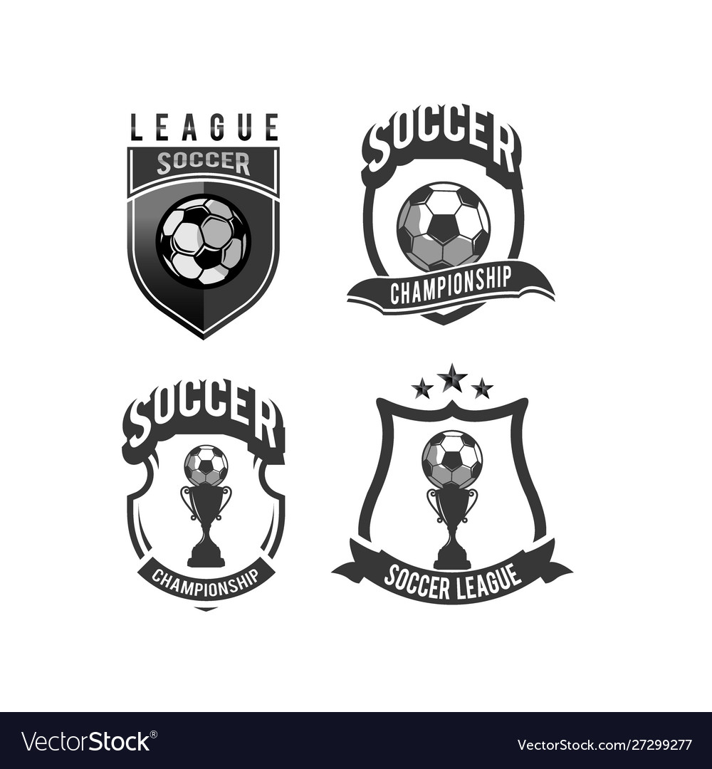 Set football club logos soccer ball