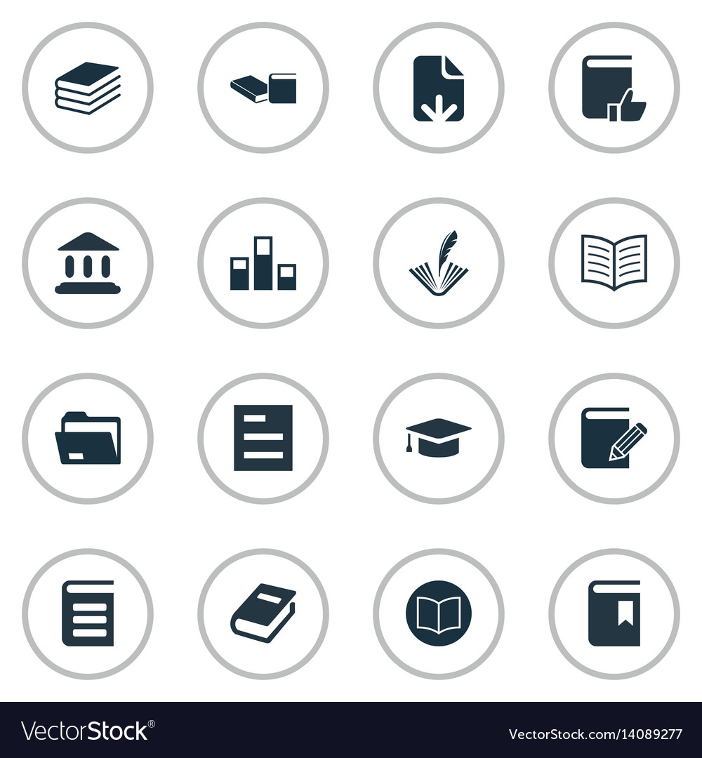 Set of simple reading icons