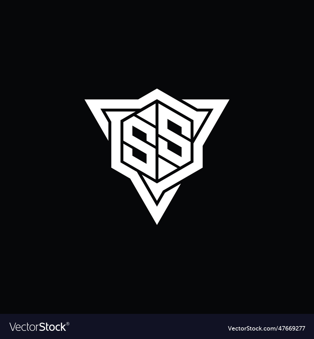 Ss logo monogram hexagon shape with triangle
