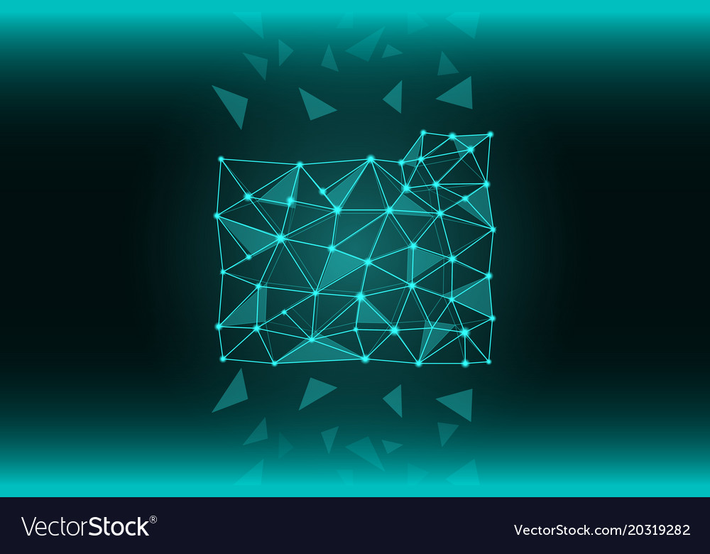 A file folder of lines and triangles network
