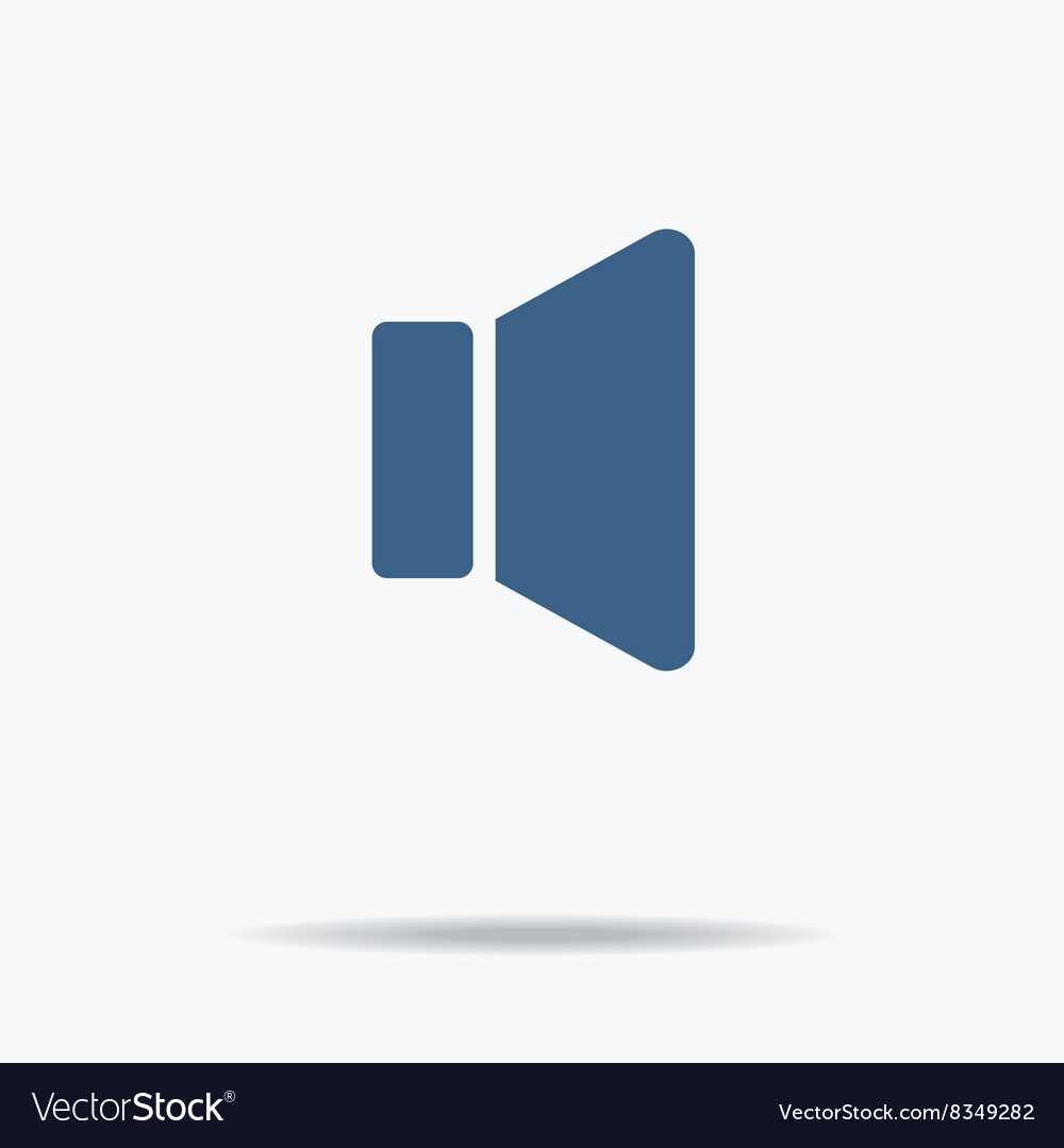 Blue speaker icon single flat on white