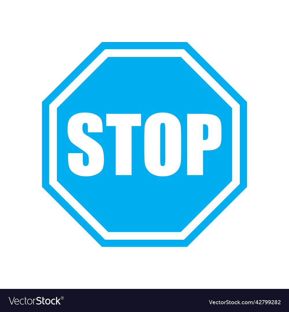 Blue stop sign or logo