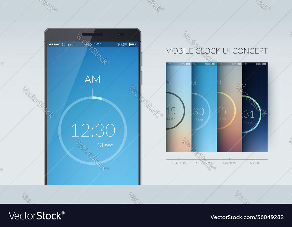 Clock ui concept vector image Clock ui concept