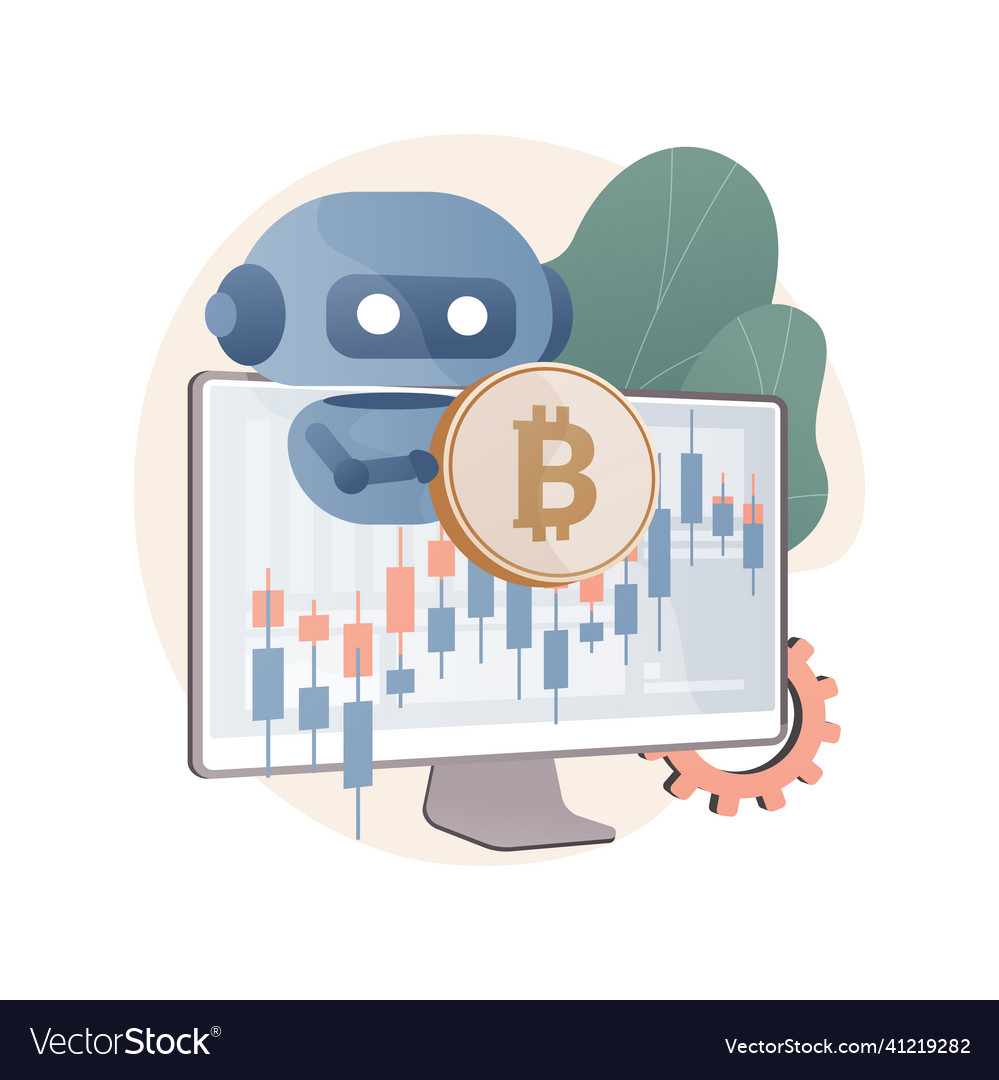 Crypto trading bot abstract concept Vector Image Crypto trading bot abstract concept