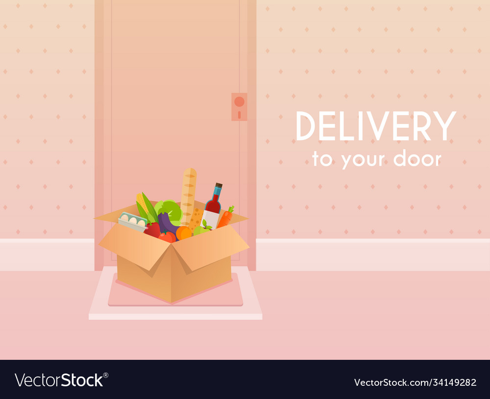 Food delivery to your door flat design modern Vector Image