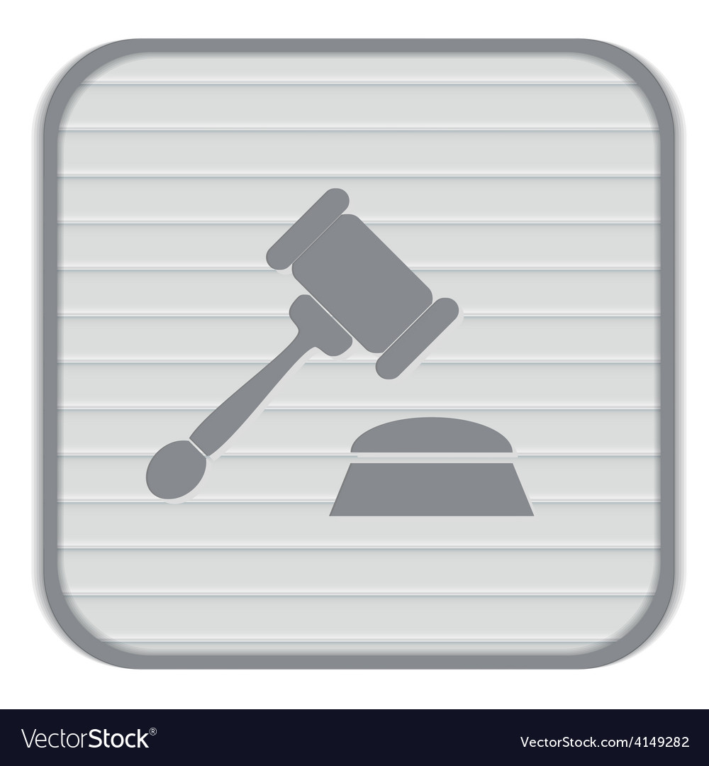 Gavel icon law symbol of justice and judgment