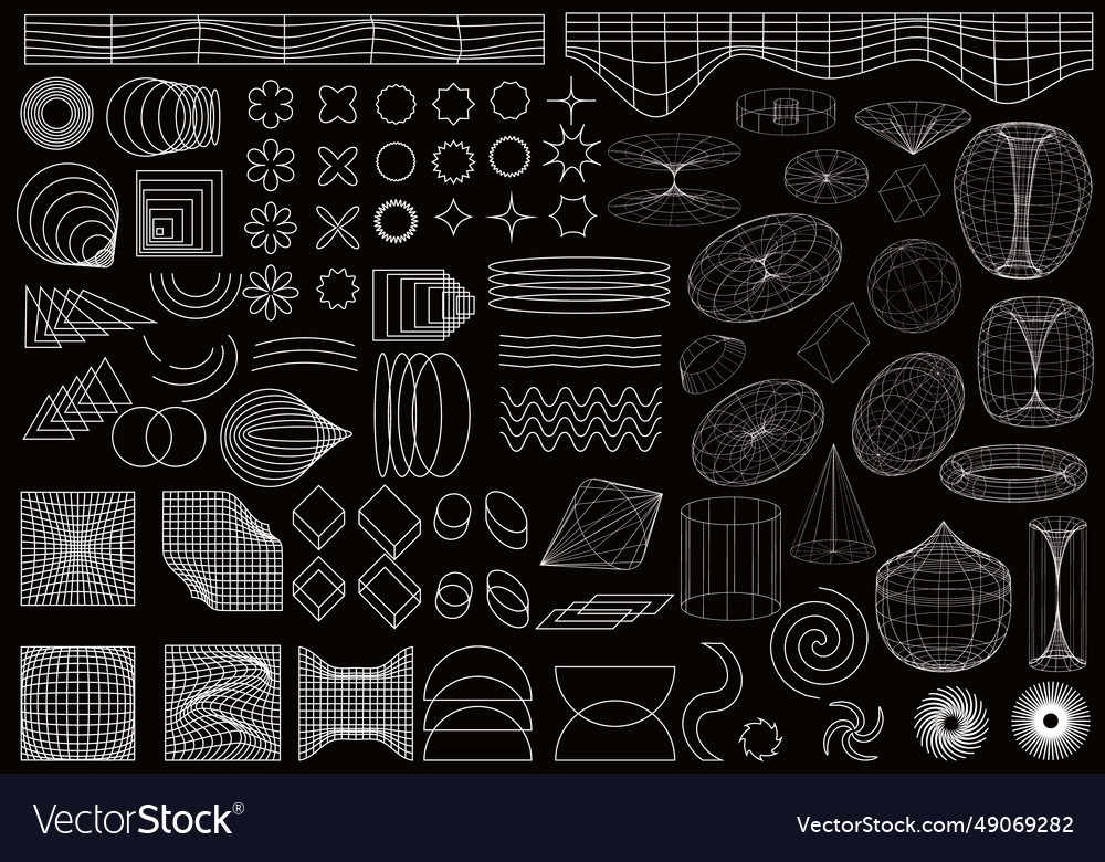 Geometric wireframe forms abstract backgrounds