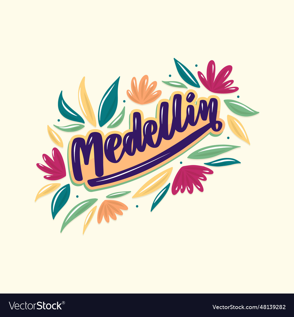 Hand drawn medellin text