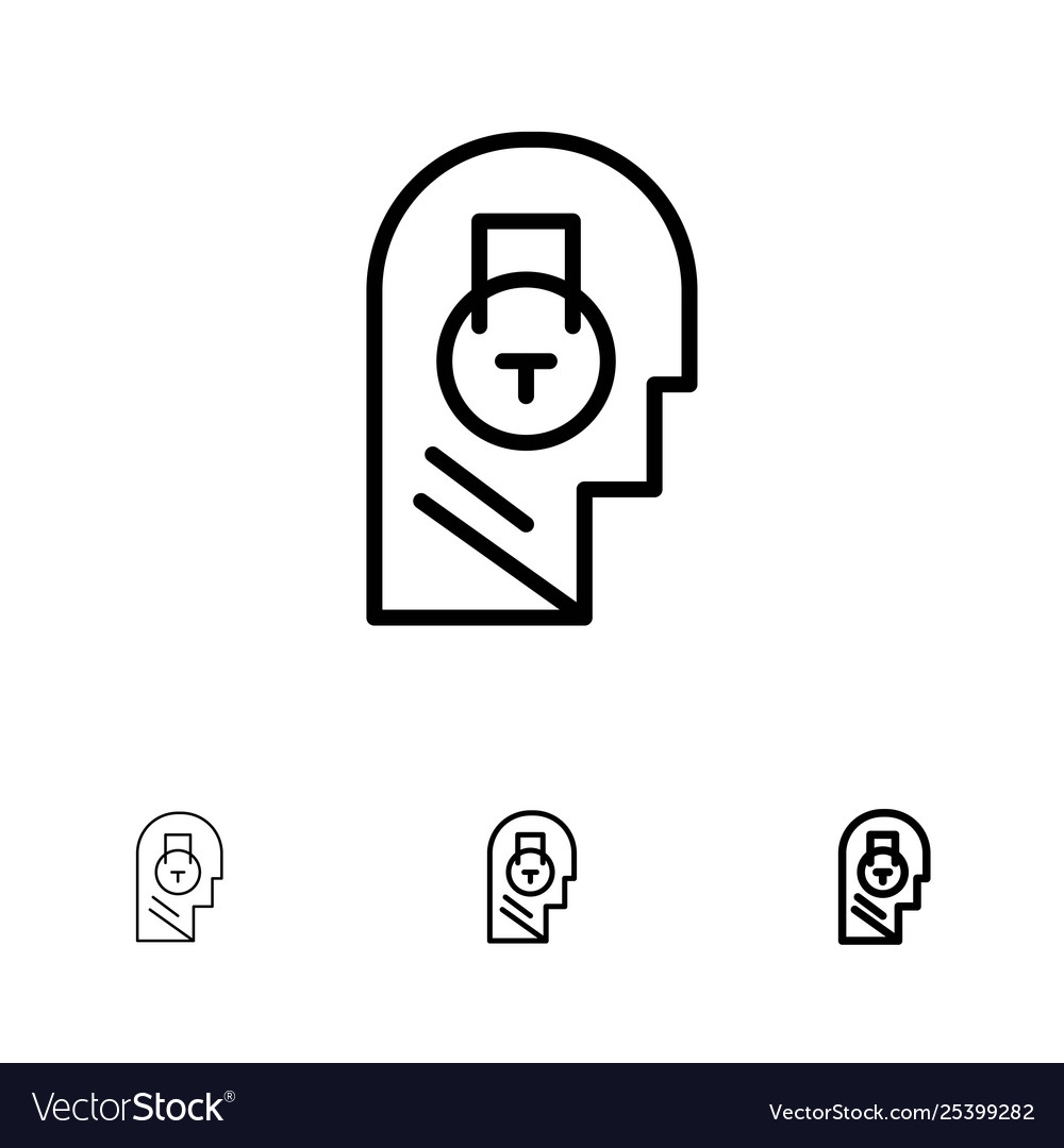 Lock secure message data user bold and thin black