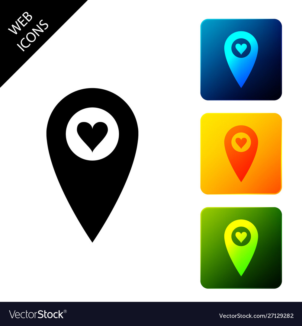 Map pointer with heart icon isolated on white vector image Map pointer with heart icon isolated on white