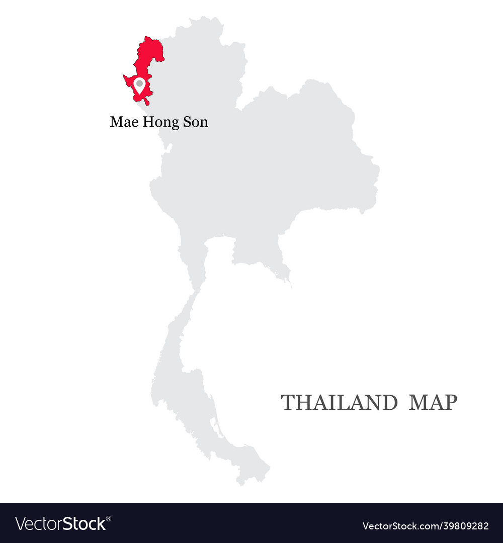 Maps of thailand with blue pin on mae hong Vector Image Maps of thailand with blue pin on mae hong