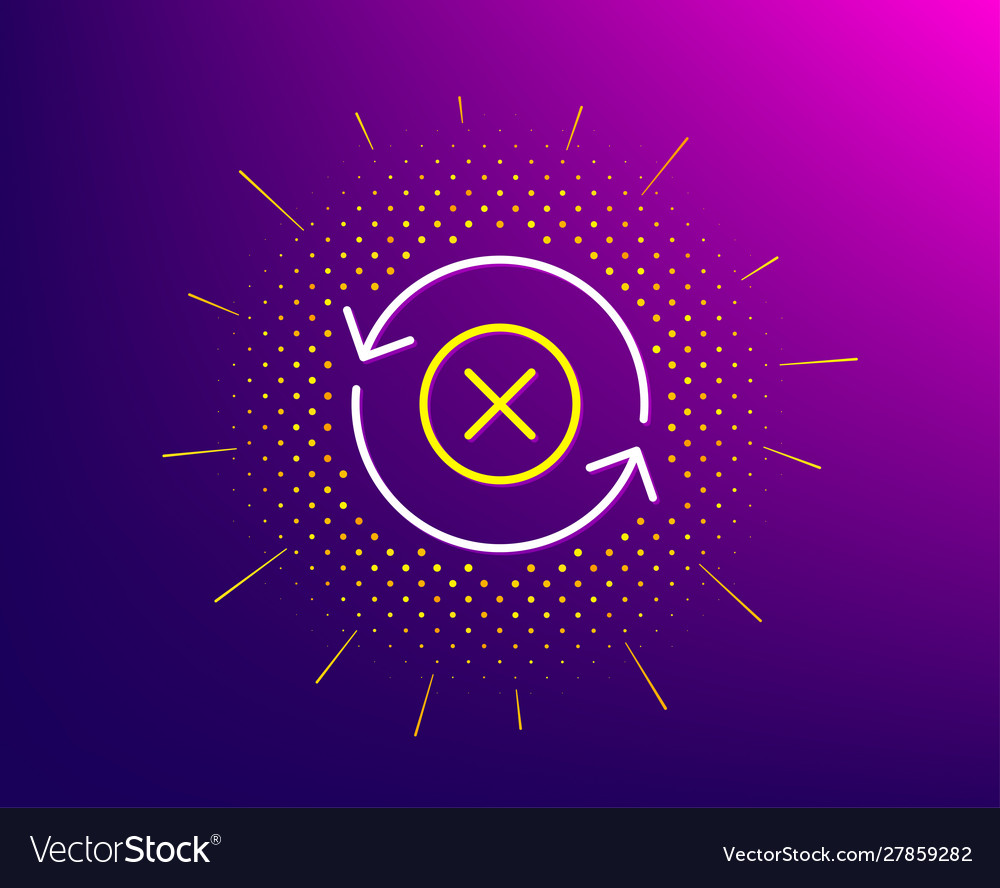 Reject refresh line icon decline update sign vector image Reject refresh line icon decline update sign