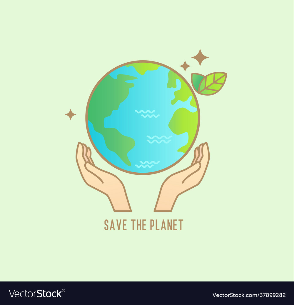 Save planet banner for environment safety Vector Image