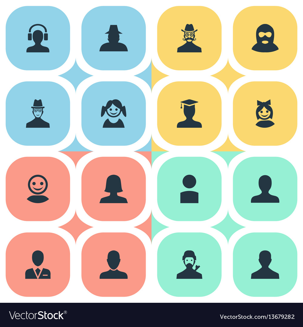 Set of simple member icons