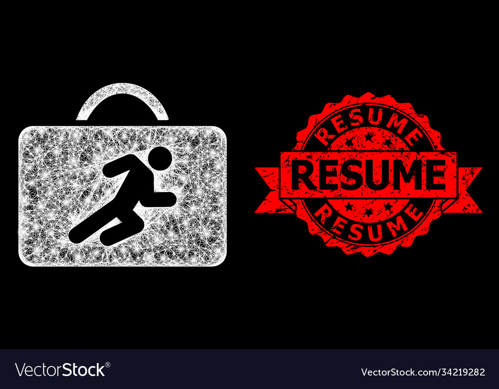 Textured resume stamp seal and bright polygonal