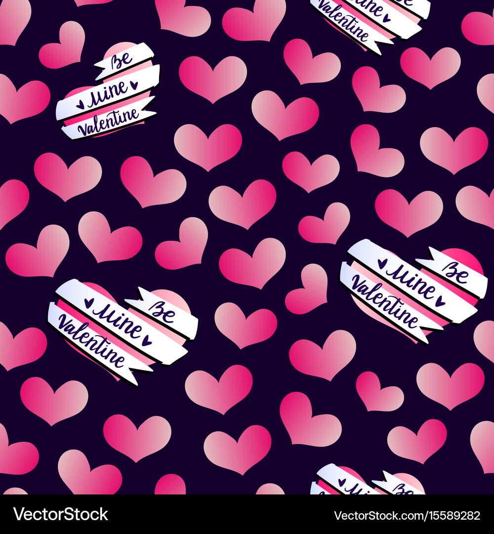 Valentines Hearts Banner Pattern Royalty Free Vector Image