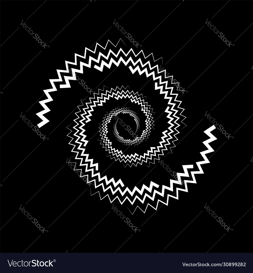 White abstract zigzag vortex shape