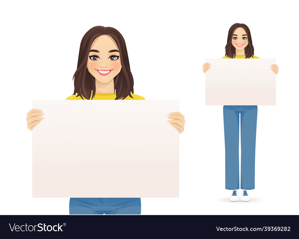 Woman wit board Royalty Free Vector Image - VectorStock