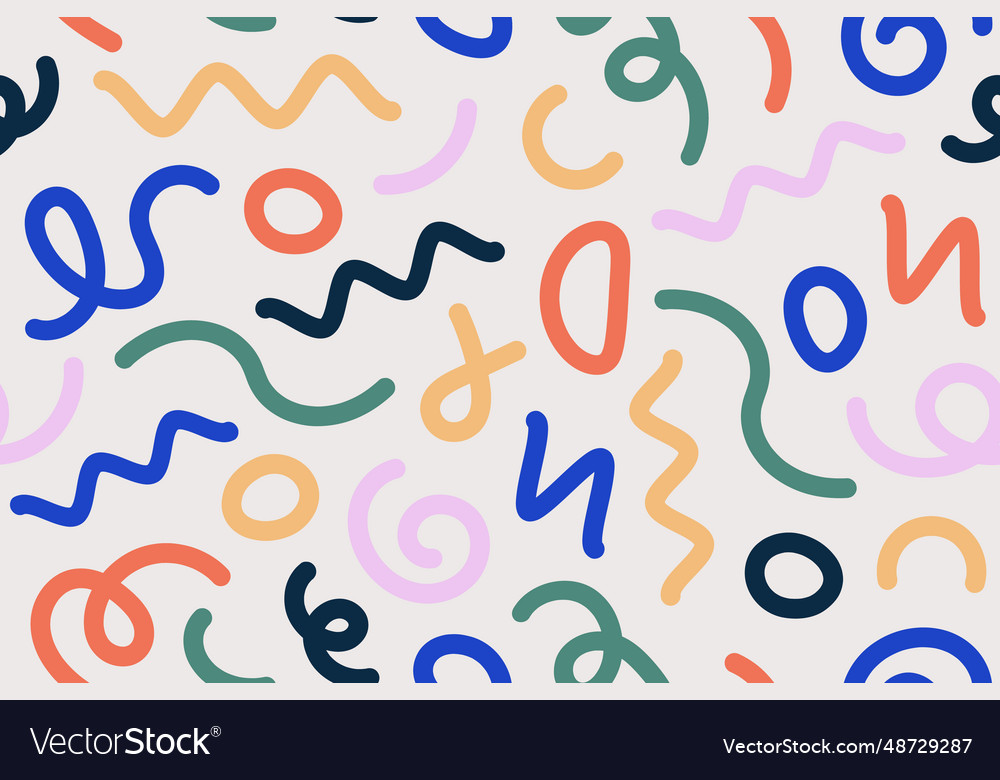 Abstract colorful doodle seamless pattern