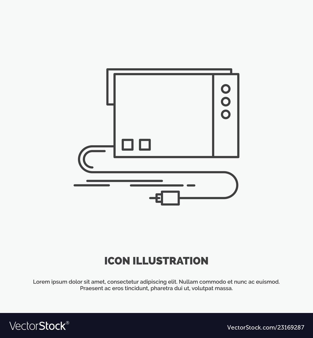 Audio card external interface sound icon line Vector Image Audio card external interface sound icon line