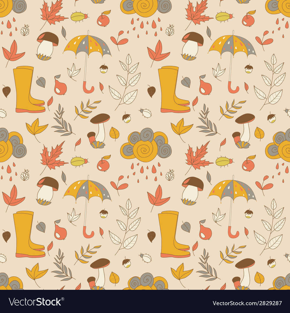 Autumn pattern seamless texture with