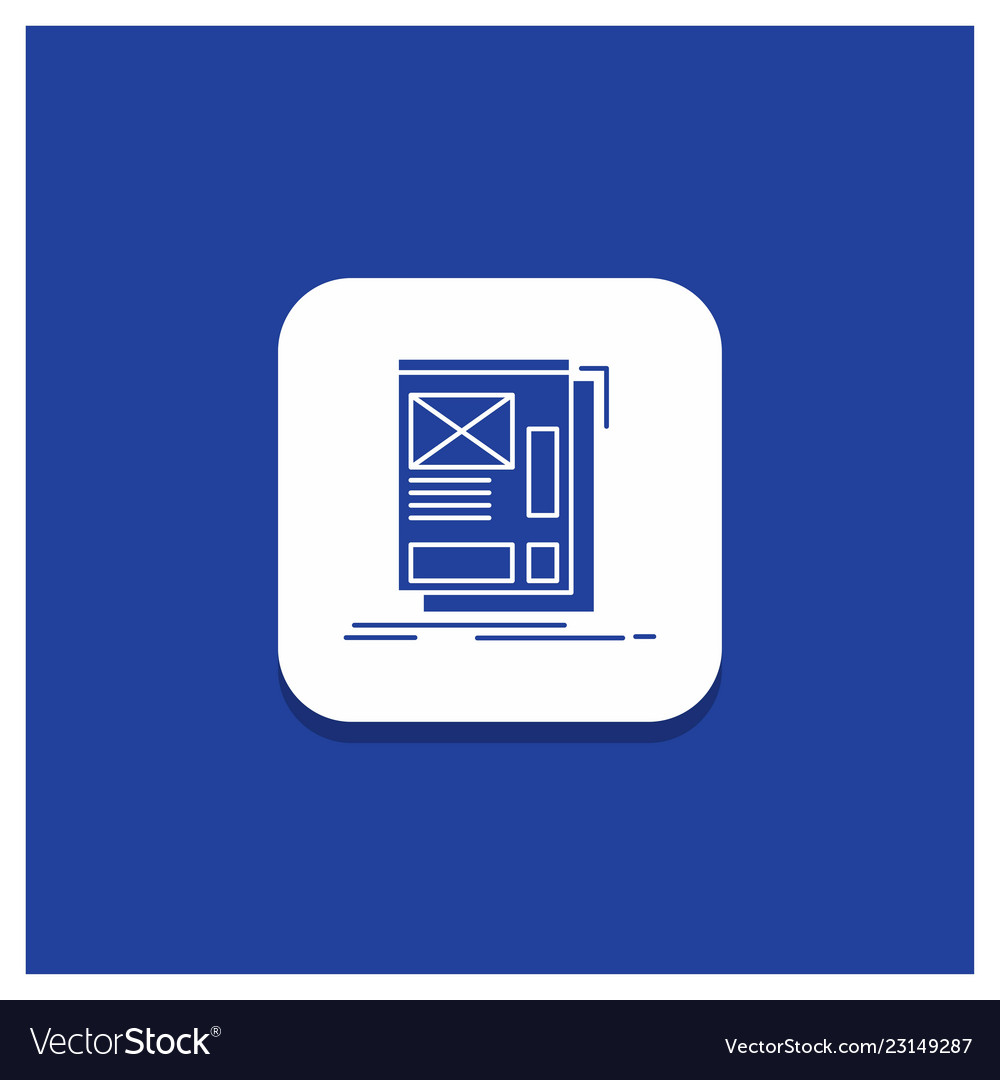 Blue round button for wire framing web layout vector image Blue round button for wire framing web layout