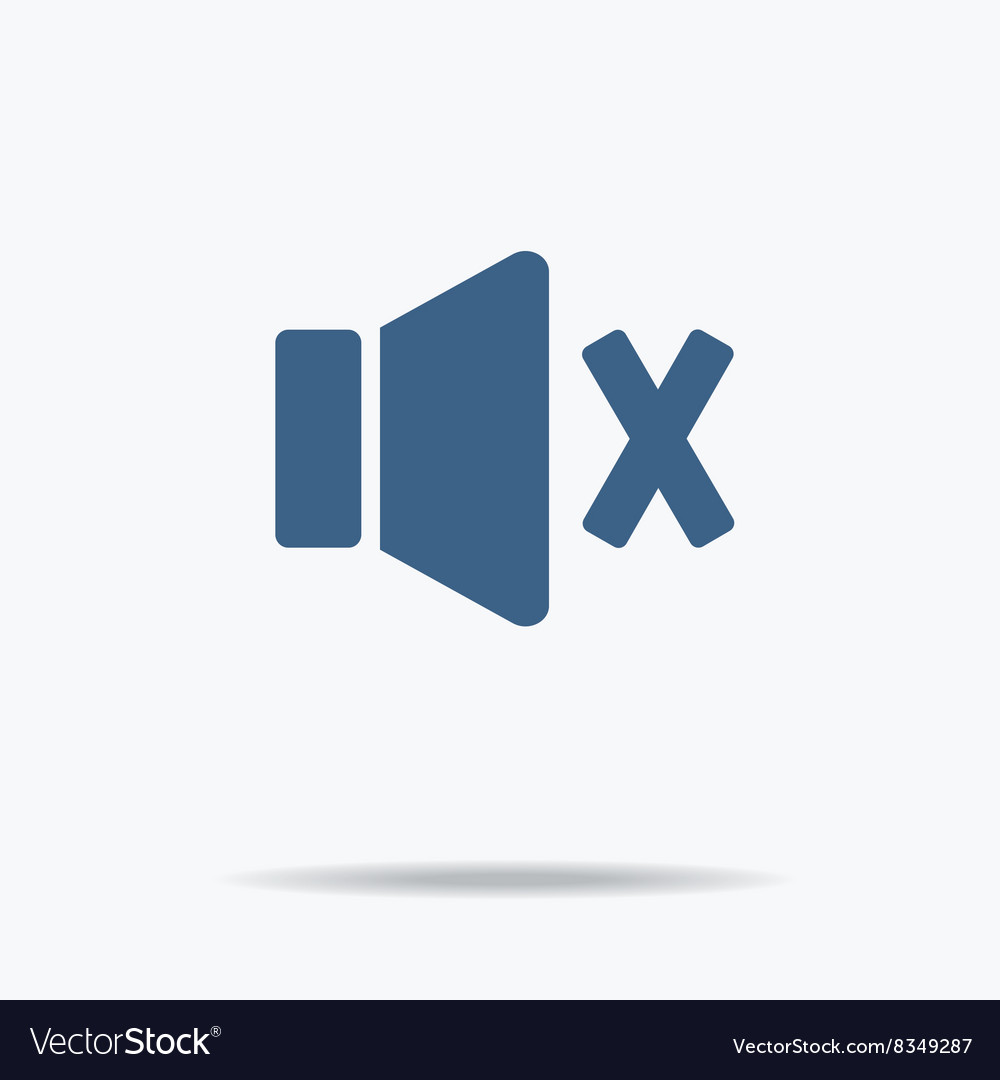 Blue speaker icon with cross off single flat