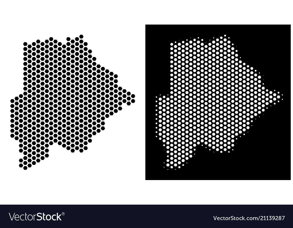 Botswana map hex tile abstraction