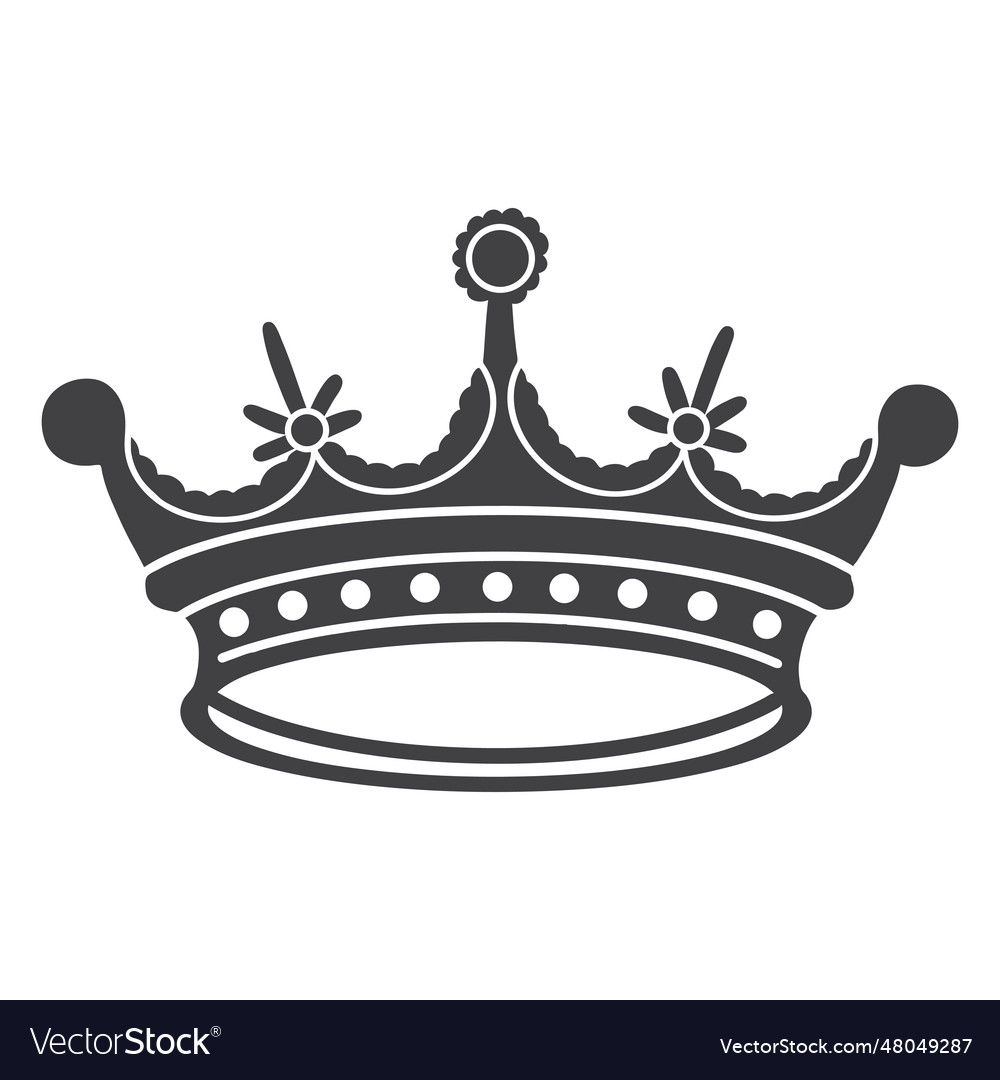 Crown design simple four spikes icon Royalty Free Vector