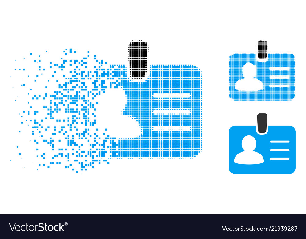 Decomposed dotted Halftone Person Badge Icon