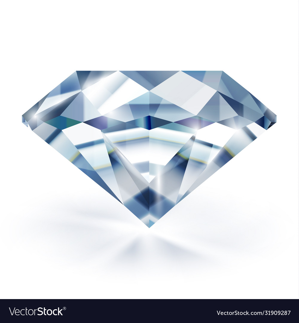 Diamond isolated on white Royalty Free Vector Image