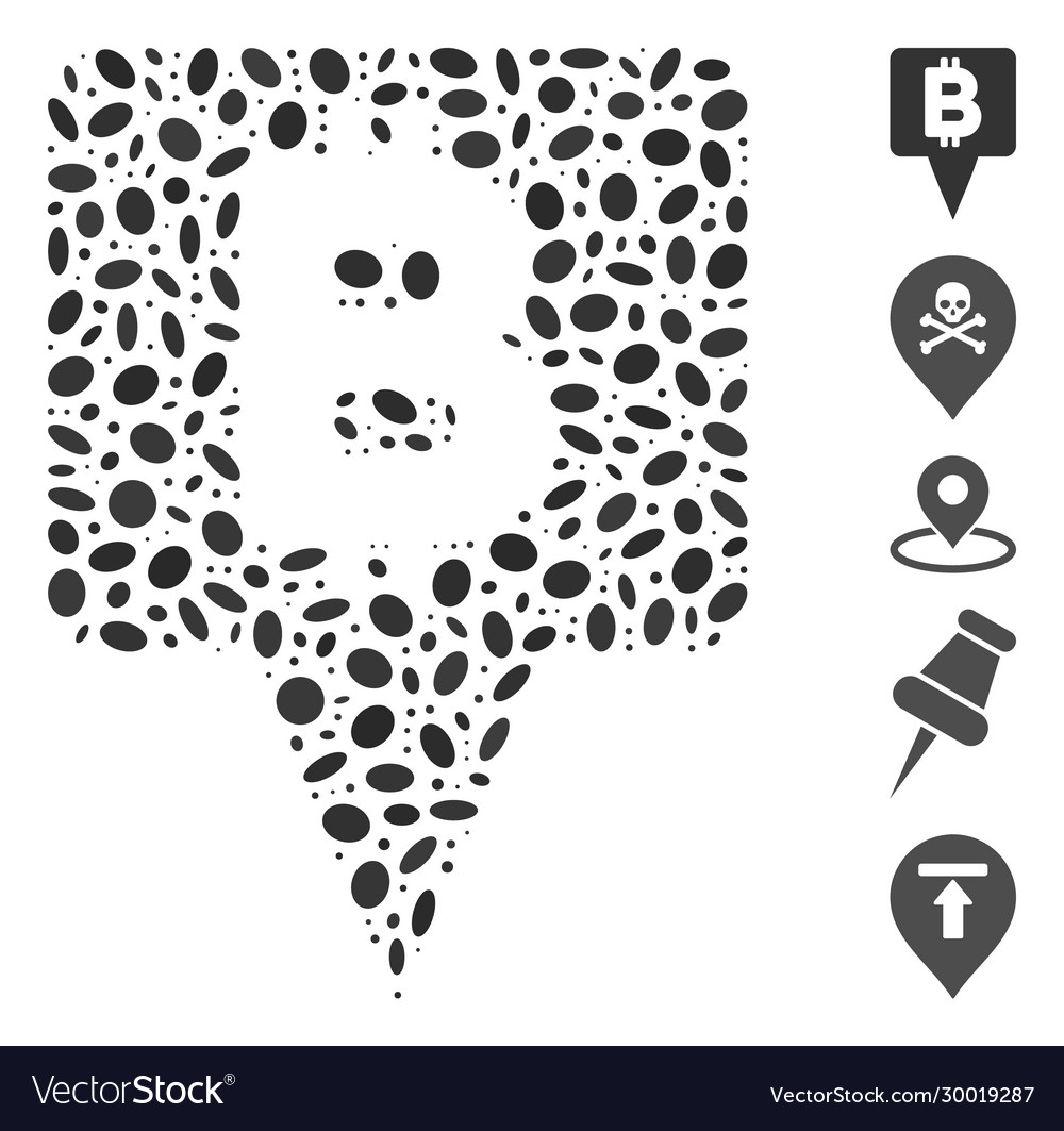 Dot mosaic bitcoin map pointer