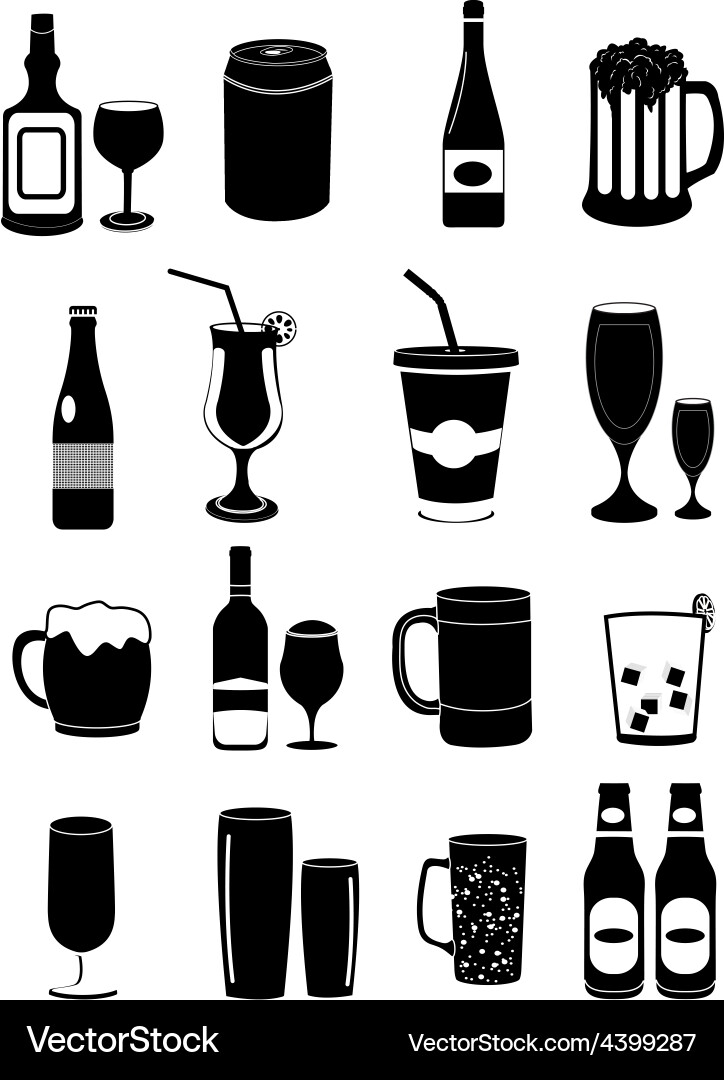 Drinks icons set Royalty Free Vector Image - VectorStock