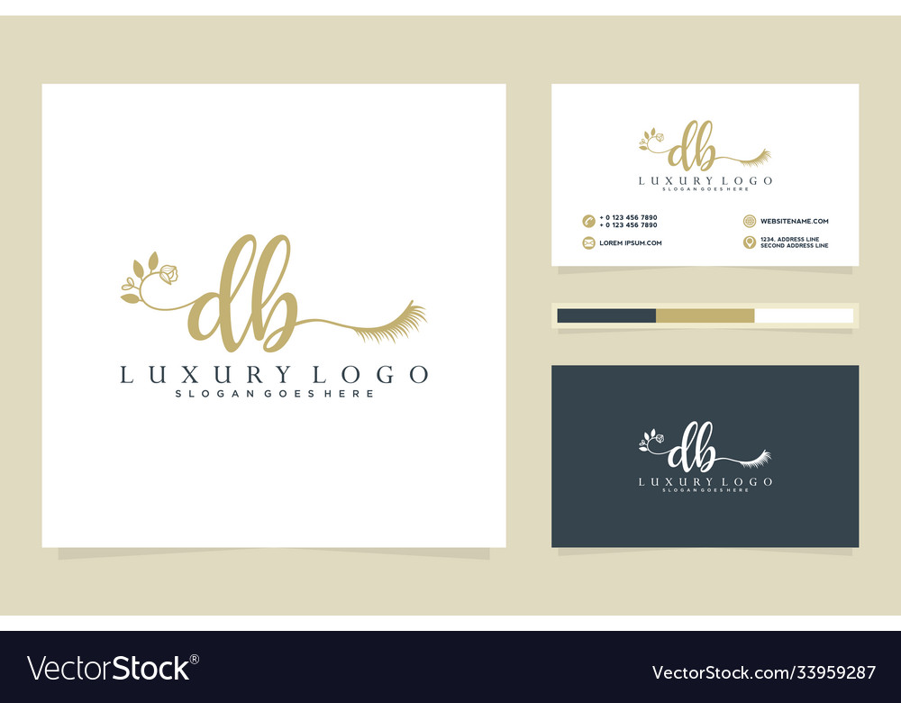 Initial db feminine logo collections and business