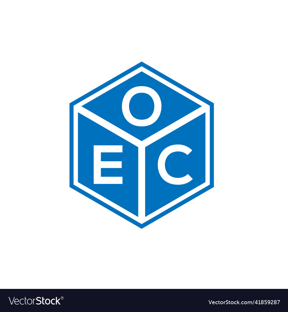 Oec letter logo design on black background