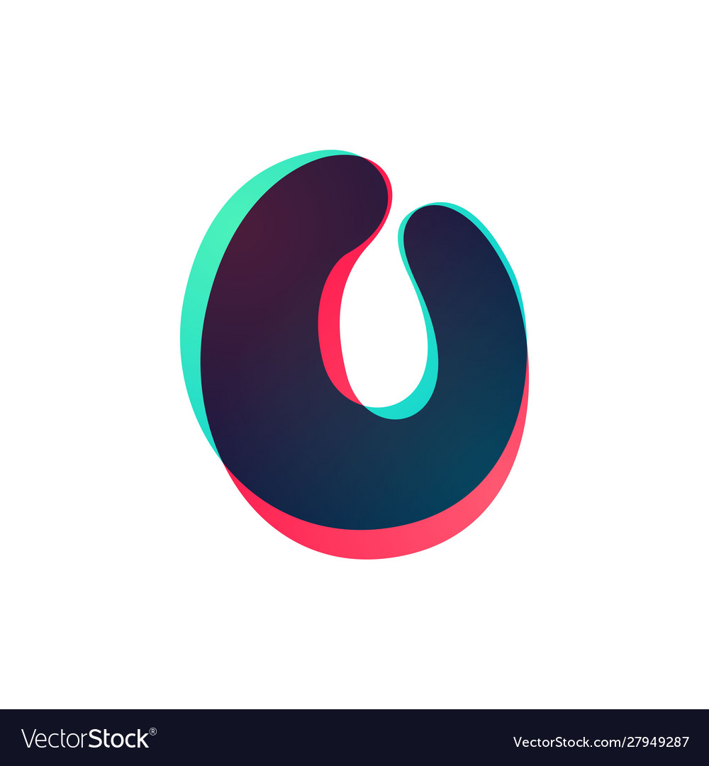 Overlapping gradient letter o logotype vector image Overlapping gradient letter o logotype